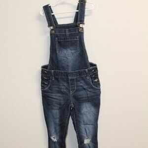 Girls SO brand distressed denim pants overalls size 12
